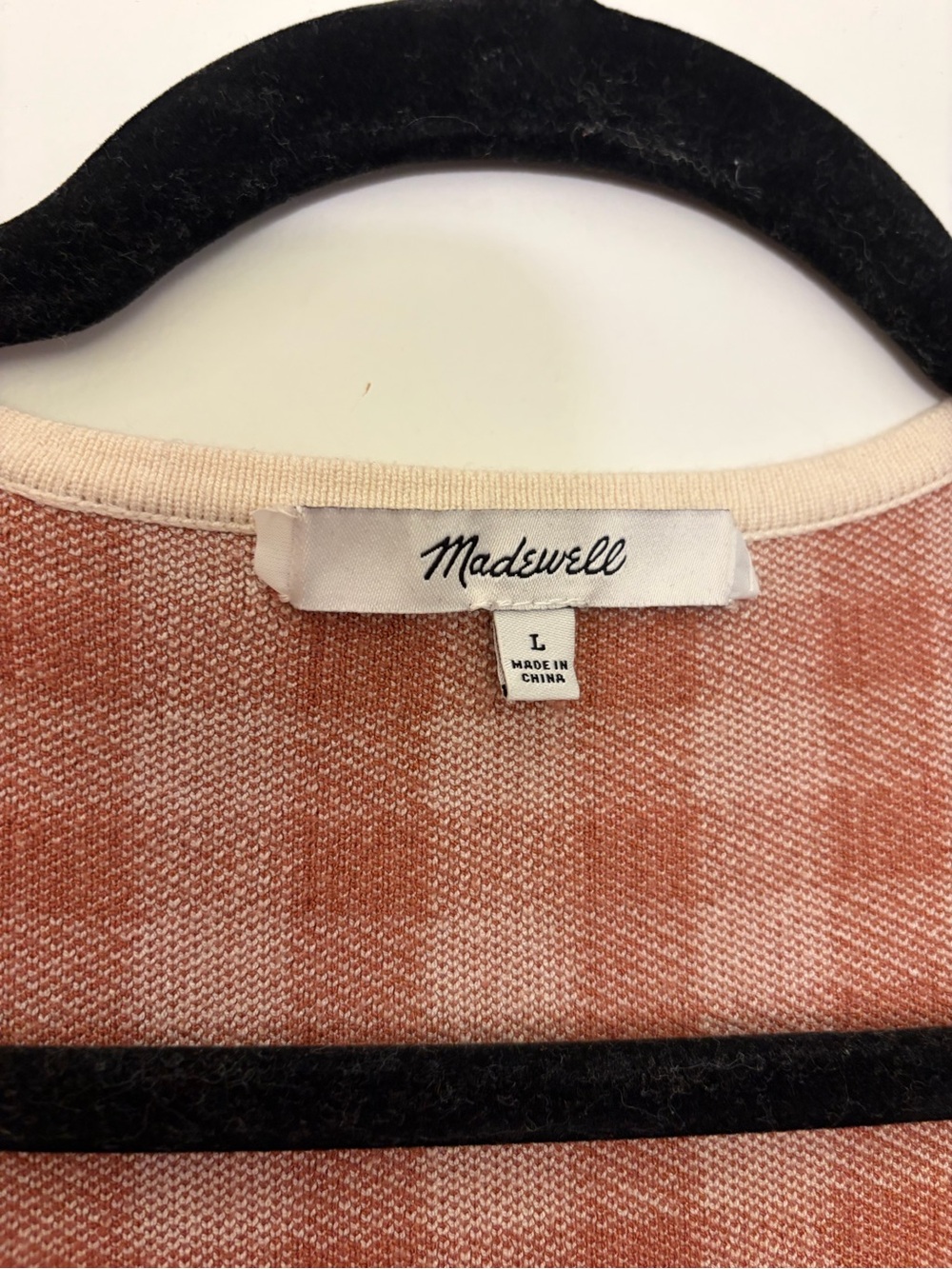 Madewell Rust & Cream Gingham V-Neck Cardigan - Picture 4 of 4